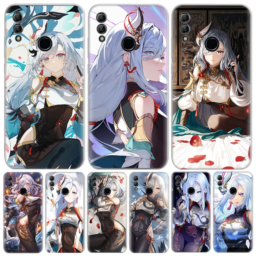 Genshin Impact Anime Shenhe Custodia Per Telefono Per Huawei Honor 10 Lite 9 50 20 8S 8X 8A Pro 9X Y5 Y6 Y7 Y9S P Smart Z 2019 2021 Soft Co