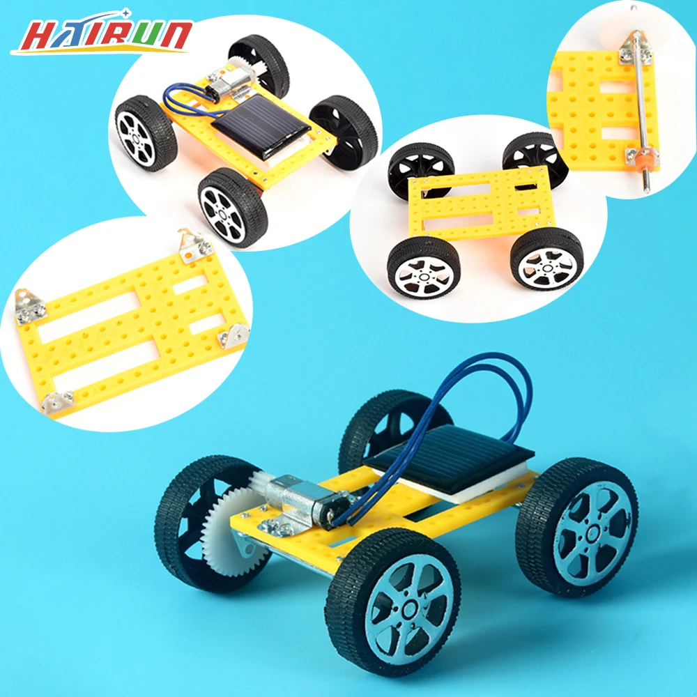 DIY Mini Solar Powered Toy Car For Kids Solar Power Toy Assembled Energy Powered Car children's