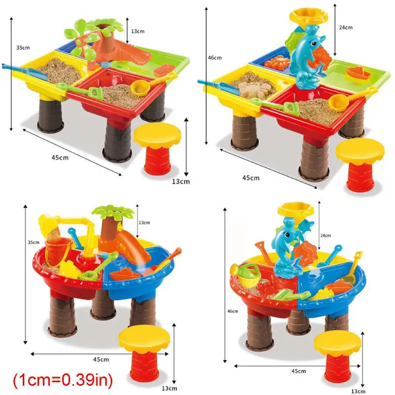 Kids Sand and Water for Play Table Garden Sandpit for Play Set 6