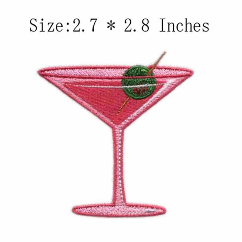 Description Picture 3 of itemFine Red Wine Glass Beer Cup Coffee Bottle Martini Perfume Drink Embroidery Patches for Clothing Iron on Clothes Appliques Badge