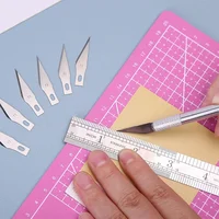 Metal Handle Craft Carving Sculpture Cutter with 10pcs Blade Fniiva Engraving Paper Non-Slip Knife DIY Repair Hand Leather Tools 6