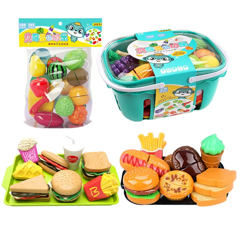 Kitchen Play House Toy Set Simulation Plastic Classic Fruit Vegetable Food Cutting Game Educational Kids Montessori Learning Toy 5