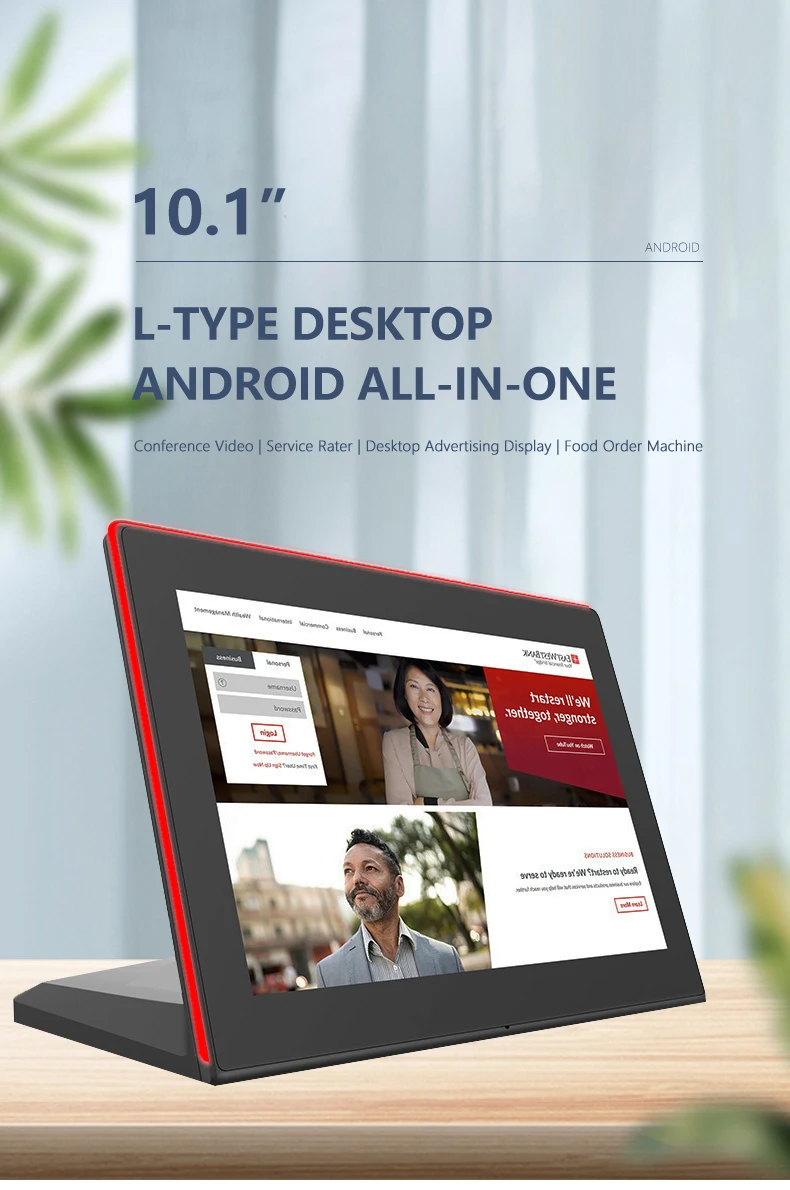 10.1 inch L Shape Android Desktop Tablet Touch Screen RK3566 4+32G for Restauran