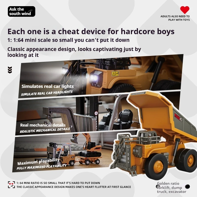 Mini RC Tank Robot Camion Grue Pelle Chargeur Jouet Télécommandé