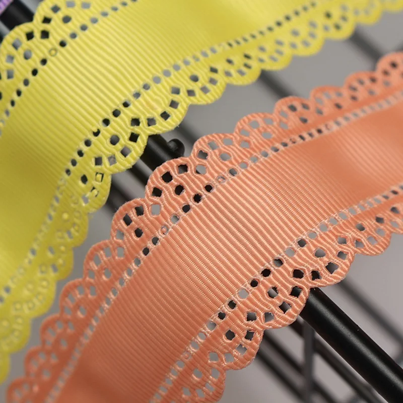 38mm Plain Colour Hollow Lace Grosgrain Ribbon Welcome Colors