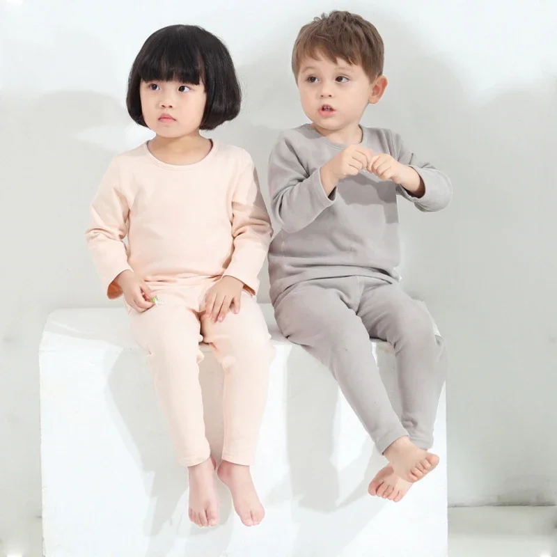 Winter Newborn Baby Girl Boy Clothes Set Thickened Long Sleeves Top + Pants Costume Plush Thick Spring and Autumn Costume Suit