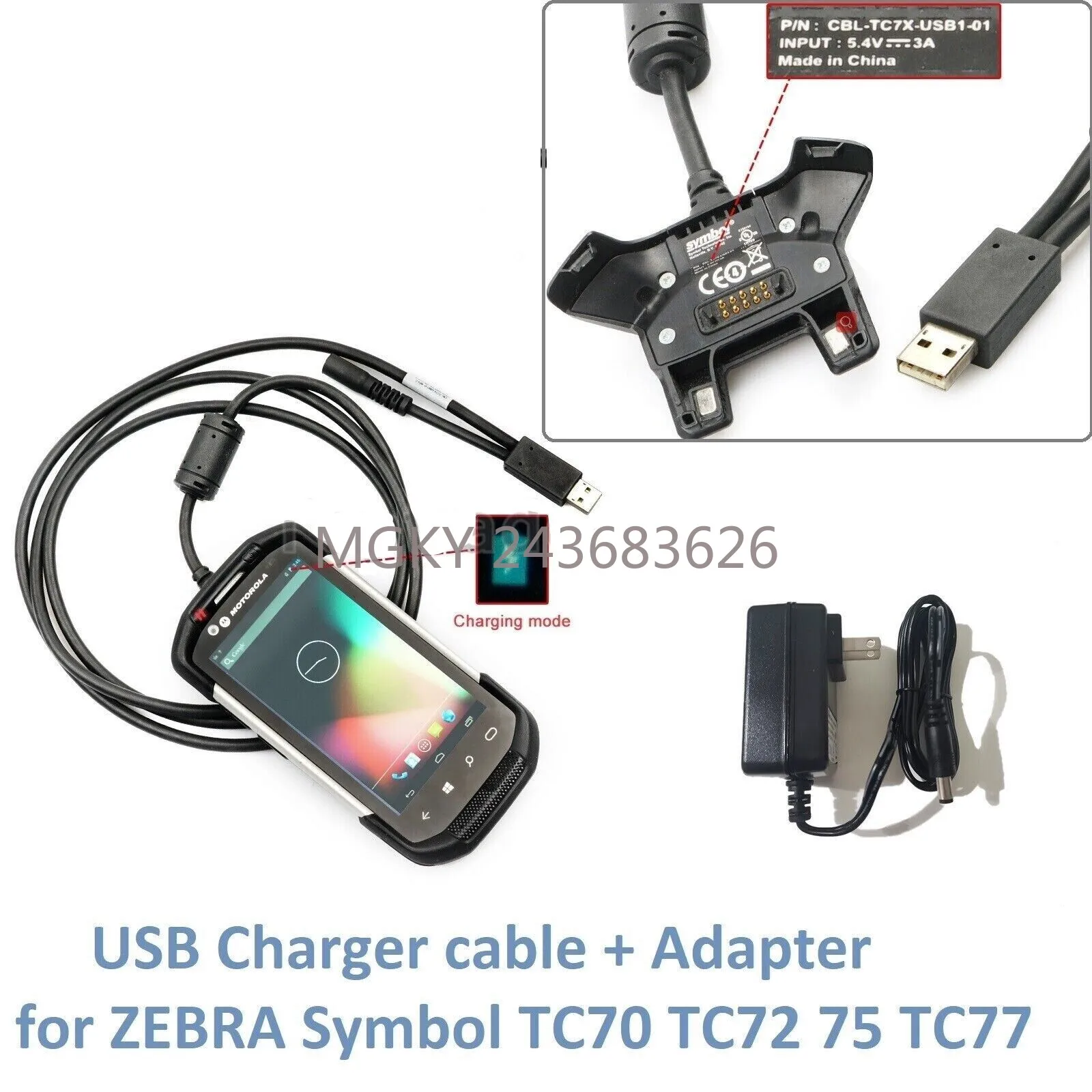 

Зарядное устройство для Zebra Motorola Symbol TC70 TC70X TC72 TC75 TC75X TC77