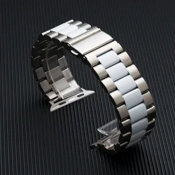 Premium Stainless Steel Metal Watch Strap - Sleek and Durable Design - 42 - 44 - 45 - 49 - S10 46mm (Silver White 10)