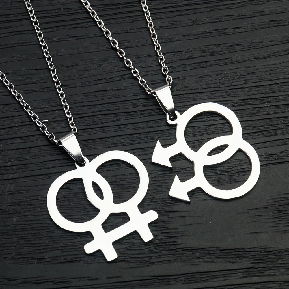 Trend Hip-hop Stainless Steel Sex Symbol Necklace LGBT Pendant Girl Boy Best Friend Chain Couple Lesbian Woman Man Jewelry Gift