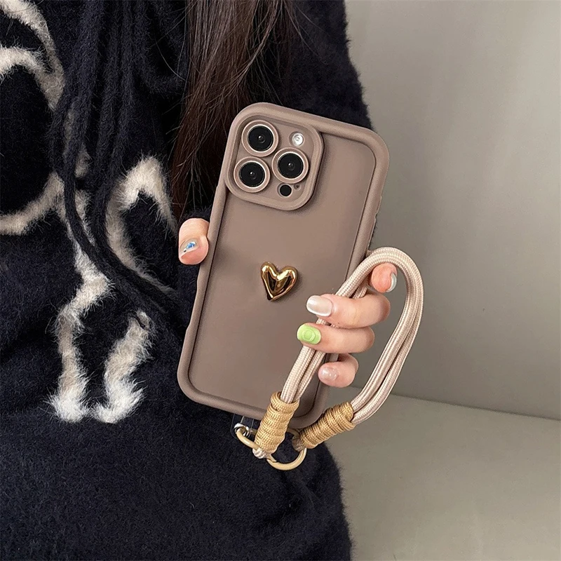รูปสินค้า เคสโทรศัพท์แฟชั่นเกาหลี 3D ลายน่ารัก พร้อมสายคล้องมือ