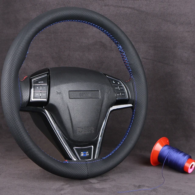 Hand Sewing Car Steering Wheel Cover Universal 38cm Soft Wear-resistant Fiber Leather Cover For Steering Wheel Decorate Lnterior
