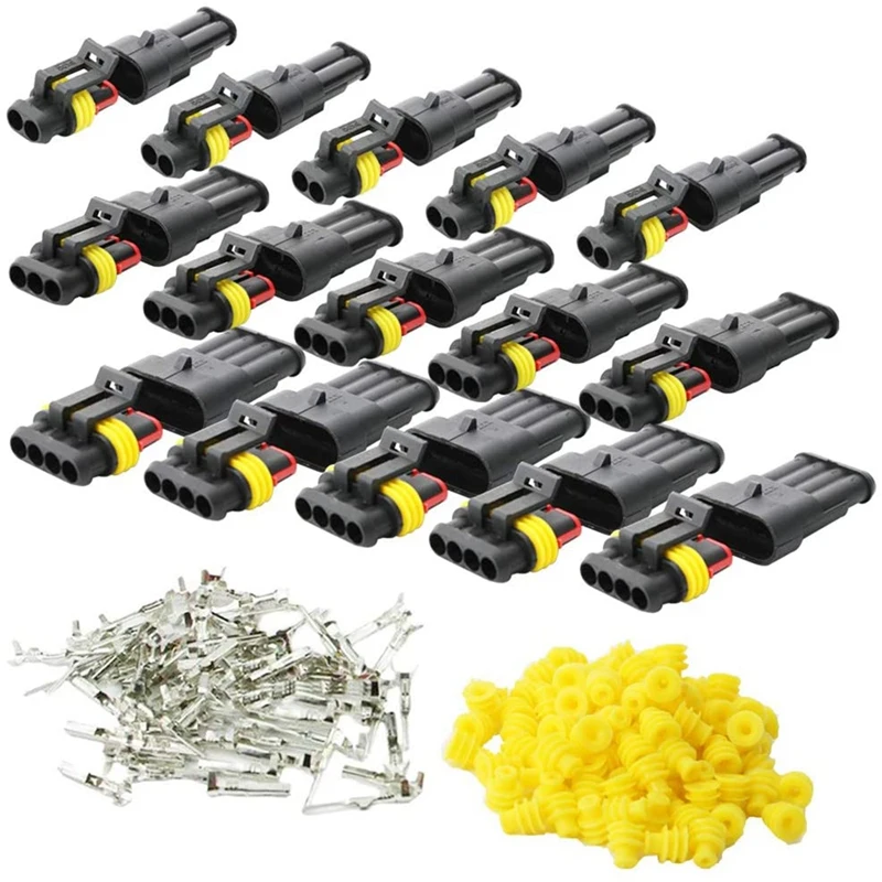 Promotion! 15 Kit Car Wire Connector 2/3/4 Pin Waterproof Electrical Terminal For Auto Motorcycle Truck Marine Plug Socket |