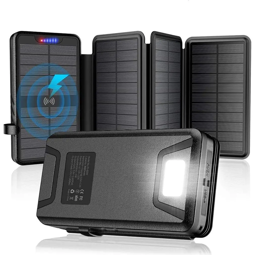 X-DRAGON Solar Power Bank 24000mAh Caricabatterie Solare Portatile Impermeabile Con Doppio Ingresso Usb C E Micro Per Iphone Huawei Samsung Telefoni Cellulari Esterno Campeggio