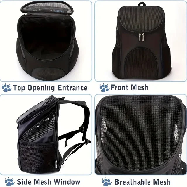 Portable Mesh Dog Bag Breathable Dog Backpack Foldable Large Capacity Dog Bag,Large capacity breathable dog outdoor backpack 5
