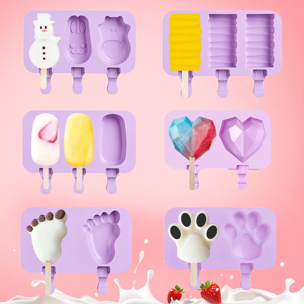 Cute Ice Pop Molds Reusable With Lid Silicone Popsicle Molds Cartoon Shape Ice  Cream Mold For Kids - Buy Cute Ice Pop Molds Reusable With Lid Silicone Popsicle  Molds Cartoon Shape Ice