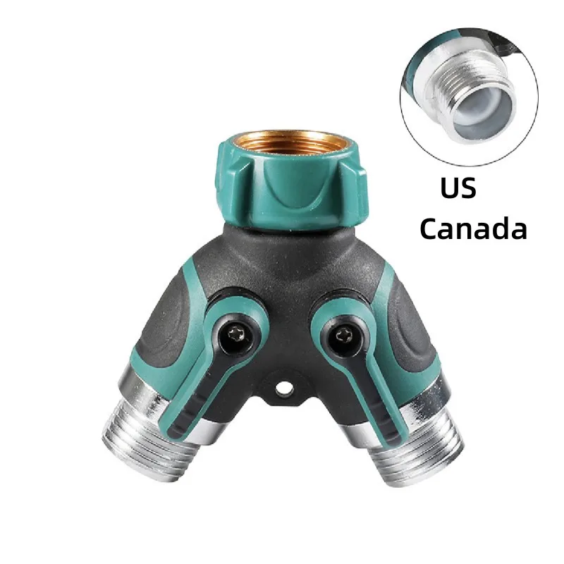 Garden hose splitter two way connector 3/4 inch garden tap y conector drip irrigation adapter