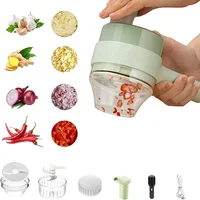 4-in-1 Handheld Electric Vegetable Cutter Set - Spiral Slicer Masher Kitchen Tool 1