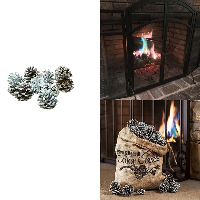 Burning Fireplace Pine Cones Wood Burning Accessories, Fireplace, Campfire,  Fire Pit Blue and Green Colored - AliExpress