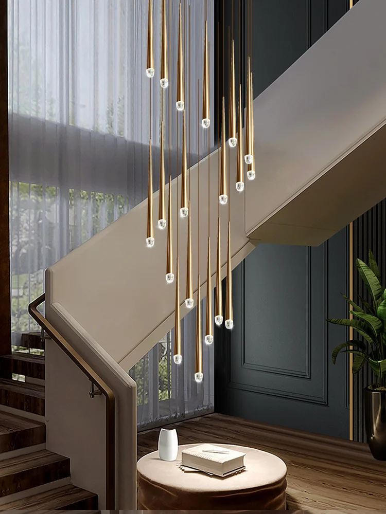 L-mpara-de-ara-a-de-cristal-de-lujo-para-sala-de-estar-Villa-escalera ...
