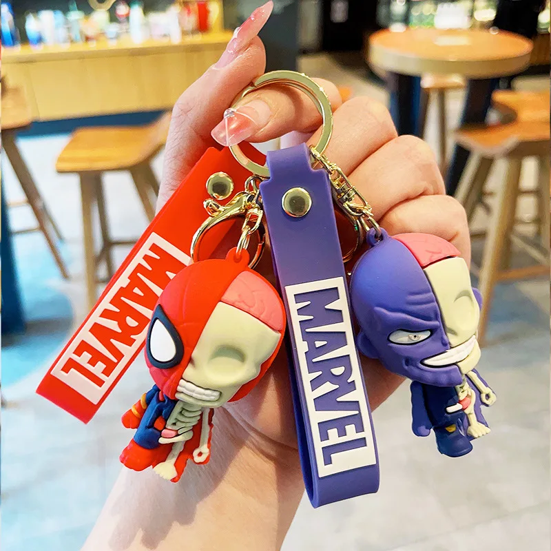 Disney Cartoon Marvel Series Key Chain Iron Man Spiderman Captain