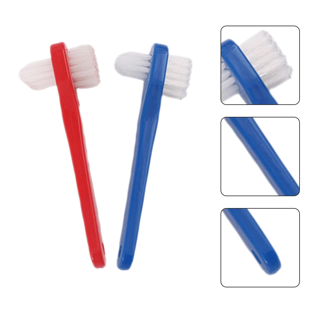 

2 Pcs False Denture Brush Teeth Denture for Adults Clean Tool Bulk Fake Care Dental Braces Household