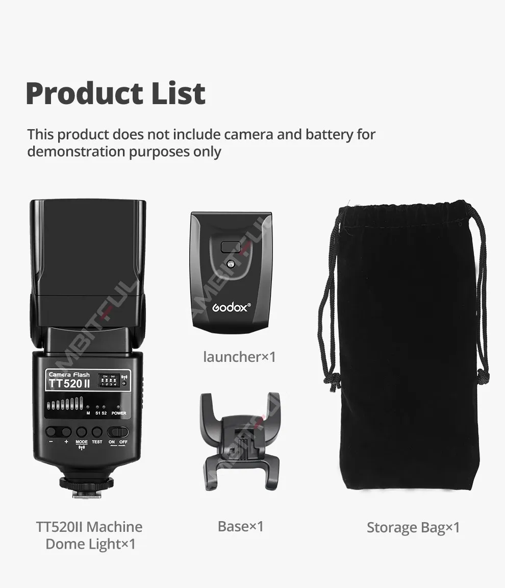 Godox TT520 II Flash TT520II with Build-in 433MHz Wireless Signal + Transmitter