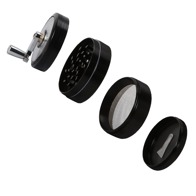 Hand Crank Tobacco Mill Grinder Metal Crusher 4Parts 60MM Pipe Smoking Grinder Herb Cigarette Accessories