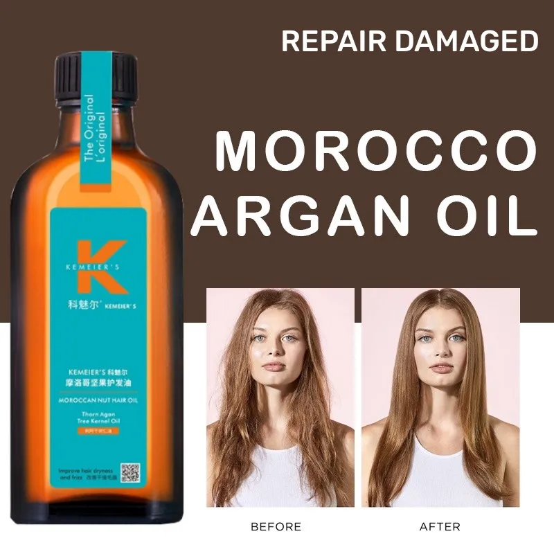 

100ML Morocco Argan Oil Hair Care Essential Oil Nourishes Scalp Repair Dry Damaged Hair Improve Hair Follicles