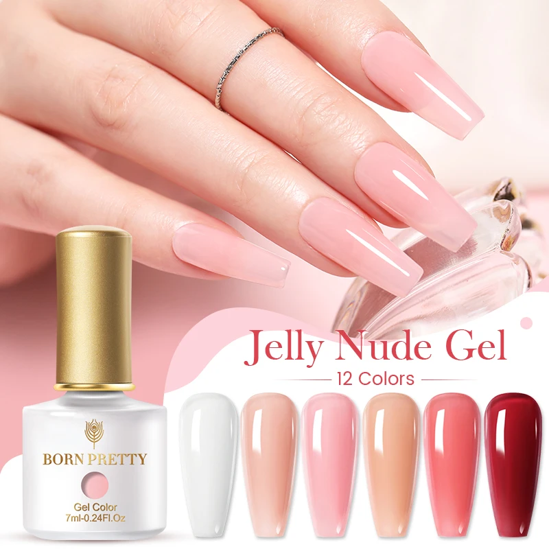 Гель-лак BORN PRETTY розовый телесный полупрозрачный для ногтей полуперманентный