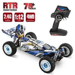 WLtoys – voiture de course tout terrain télécommandée à grande vitesse, avec châssis en métal, 75 km/h, 4WD RTR, 124017 1/12 GHz, 2.4 