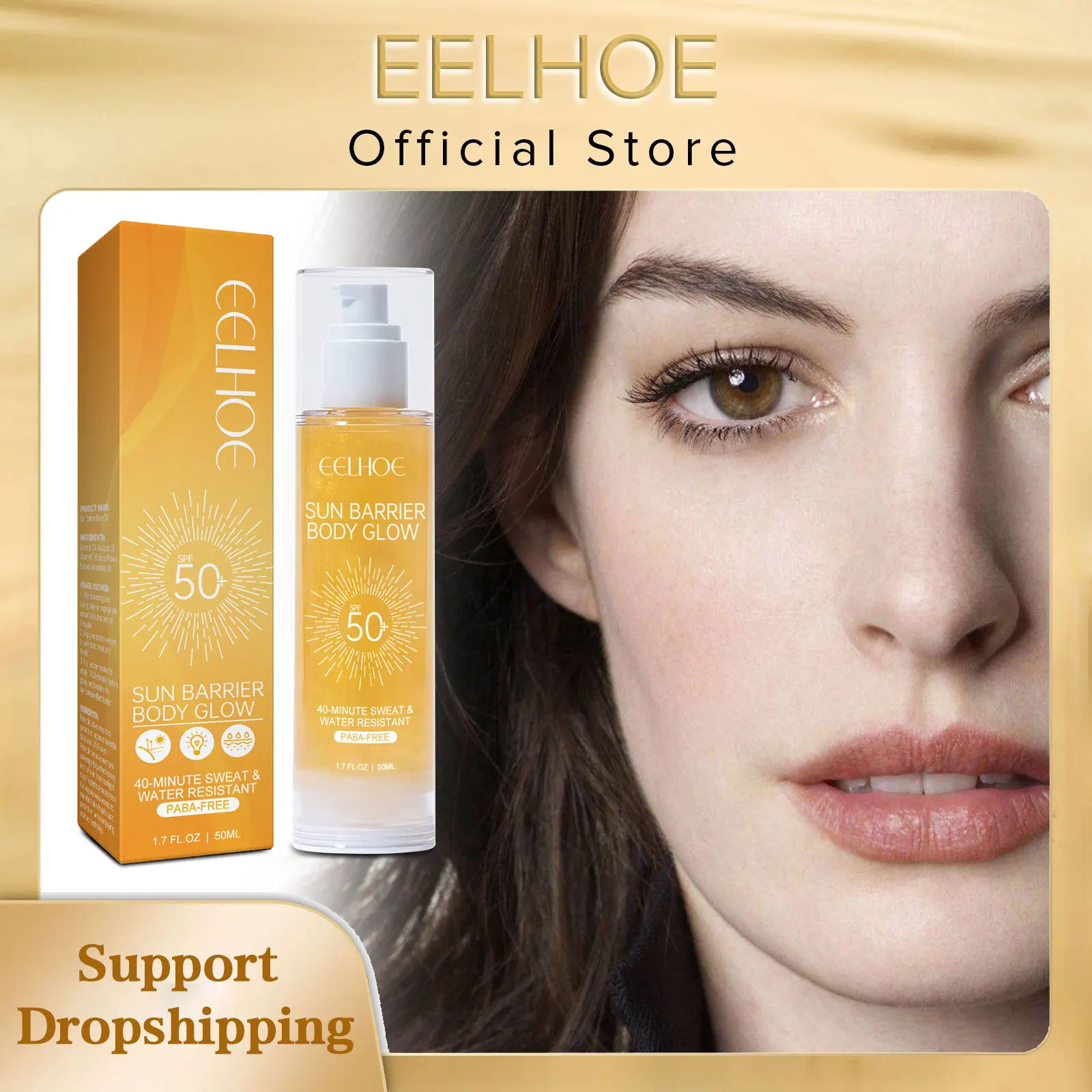 EELHOE Sunblock Spf 50 for Face Skin Care Moisturizing Face Repair Skin Barrier Oil Control Non-stick Anti Sun Protection Cream