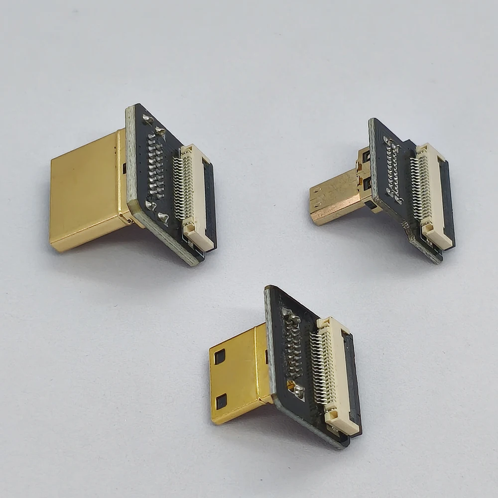 1 Stück Flachbandkabel FPV HDMI-Kompatibler Anschluss Flexibles Kabel Raspberry Pi 4 Micro HDTV zu HD/Mini HD Buchse 90 Grad FFC 20-polig – Detail 5