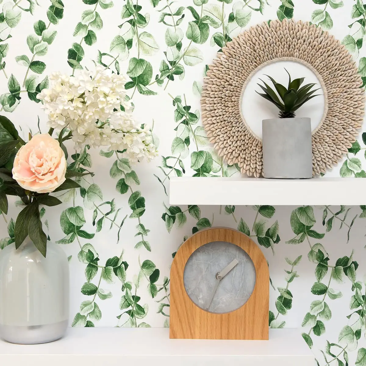 

Vintage Style Green Leaf Wallpaper Peel and Stick Wallpaper Modern Leaf Contact Paper Self Adhesive Wallpaper Bedroom Wall Decor