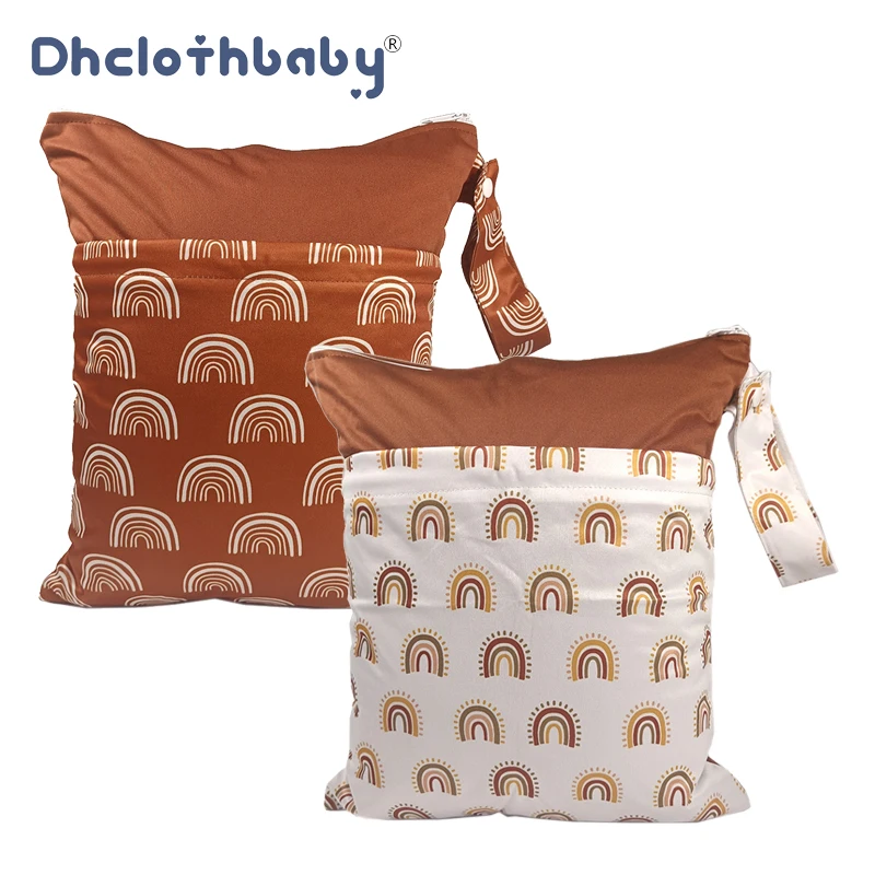 

30*36 см милые мягкие и средние портативные сумки для подгузников с принтом, Детские аксессуары, водонепроницаемые Многоразовые Сумки для мокрой и сухой сушки из полиуретана, органайзер для коляски