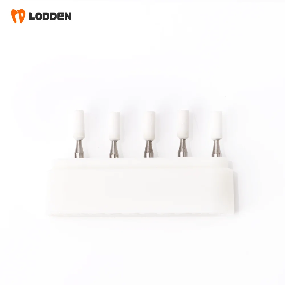 LODDEN 5 Stück Dental-Polierbohrer aus weißem Stein mit niedriger Geschwindigkeit, Kegel-/Flammen-/runde Form, Abriebbohrer RA für Polishin-Verbundwerkzeuge – Detail 21