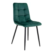  Dinning Room Furniture Restaurant Modern Design Green Upholstered Soft Fabric Velvet Dining Chairs With Powder Coated Legs 