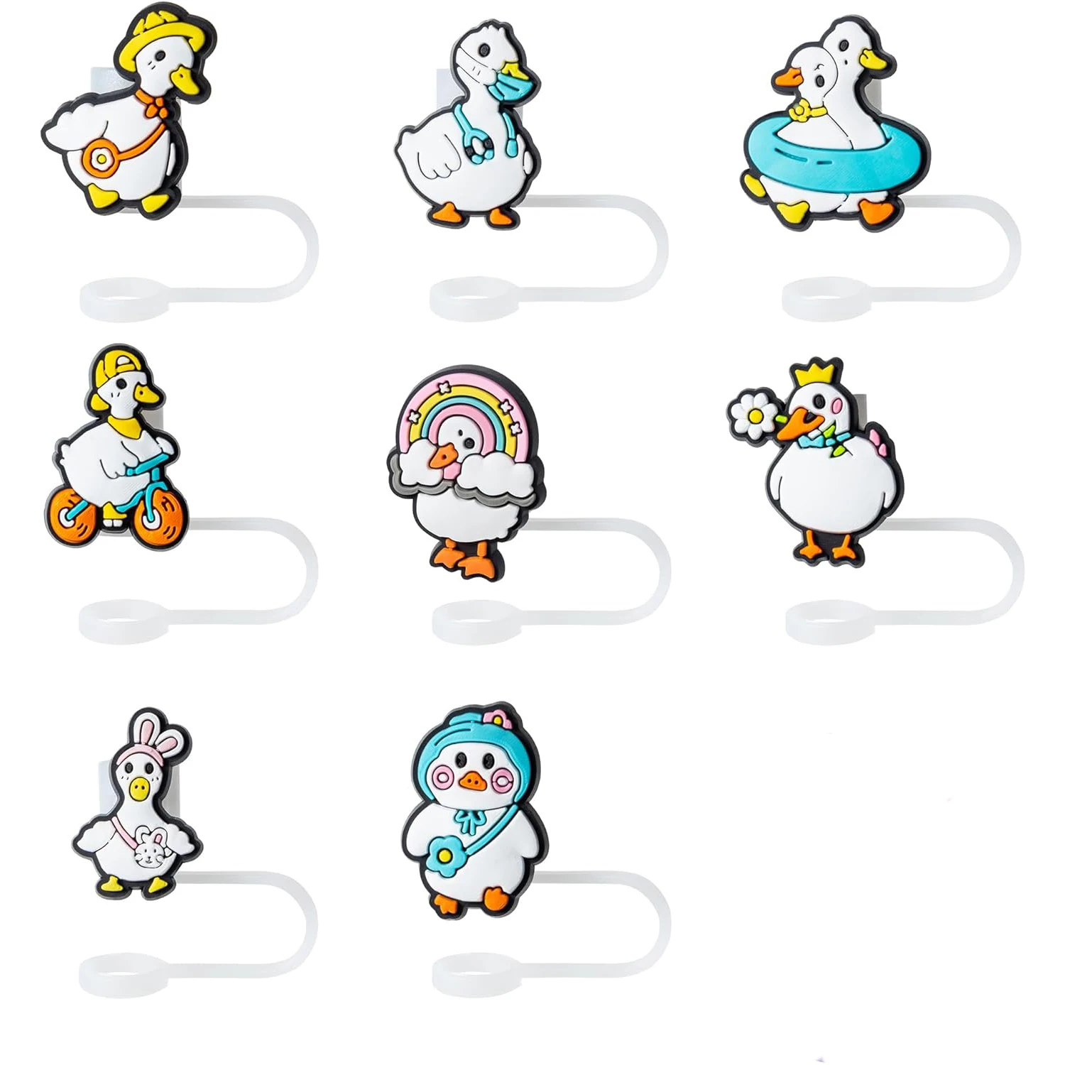 8Pcs Cute Mouse Straw Cover Caps for Stanley Cup 1...