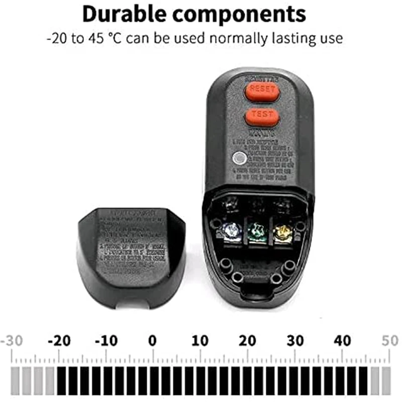 GFCI Replacement Plug Assembly 3-Prongs 15A 3-Wires With Ground Fault Circuit Interrupter Safety RCD Protection US Plug