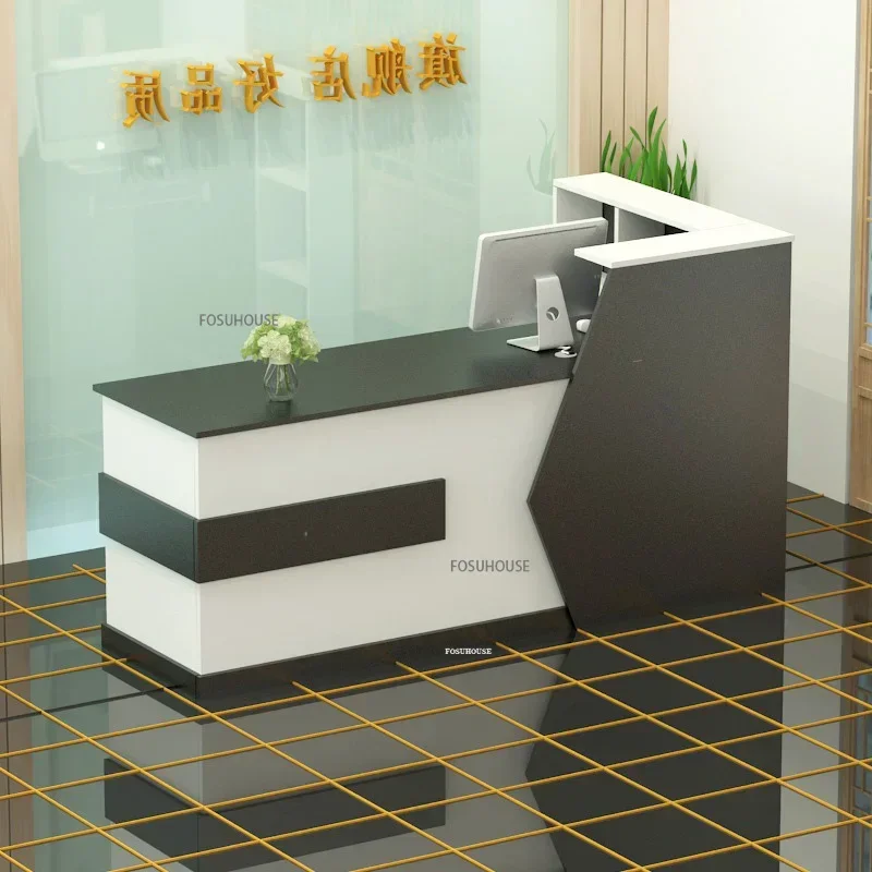 Modern Wood Company Front Reception Desk Simple Office Furniture Cashier Desk Parental Advisory Multifunctional TableN