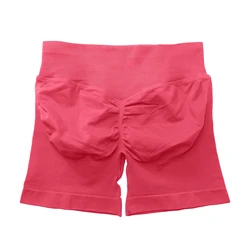 Women's Seamless Scrunch Butt Workout Shorts - S (Raspberry red)