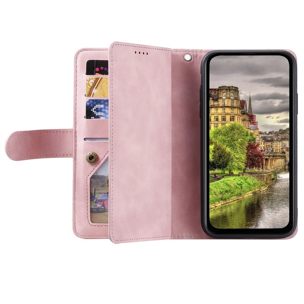 Custodia Portafoglio In Pelle Per Motorola Moto E13 | Con Slot Carte E Supporto | Antiurto E Magnetica