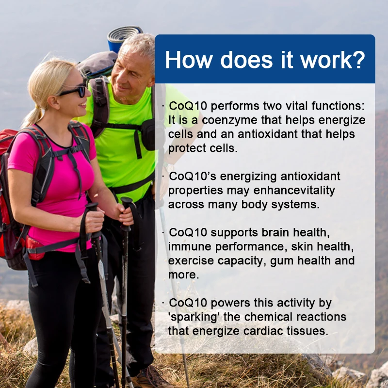 Coenzyme Q10 COQ10 Soft Capsules Heart Health & Energy Production Cardiovascular and Cholesterol Health