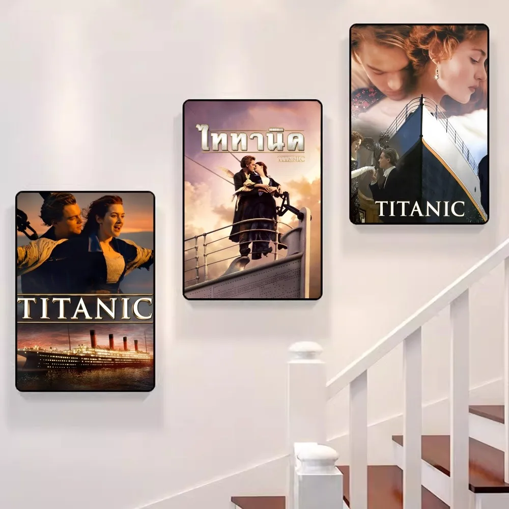 Titanic Classic Love Story Movie Poster Autoadesivo Art Poster Retro Kraft Paper Sticker Diy Room Bar Cafe Vintage Decorativo