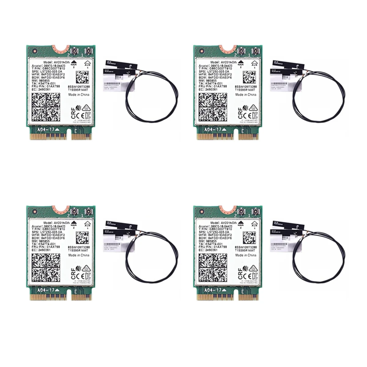 Scheda Wifi 4X Ax201 Ngw Con Antenna Wifi 6 3000Mbps M.2 Cnvio2 Adattatore Wifi Bluetooth 5.1 Per Windows10