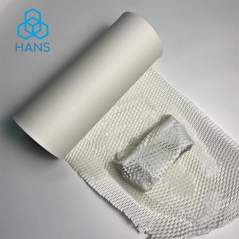 

White Honeycomb Packing Paper Eco-friendly Cushioning Wrap Roll For Moving/Shipping Biodegradable Recyclable Kraft Paper