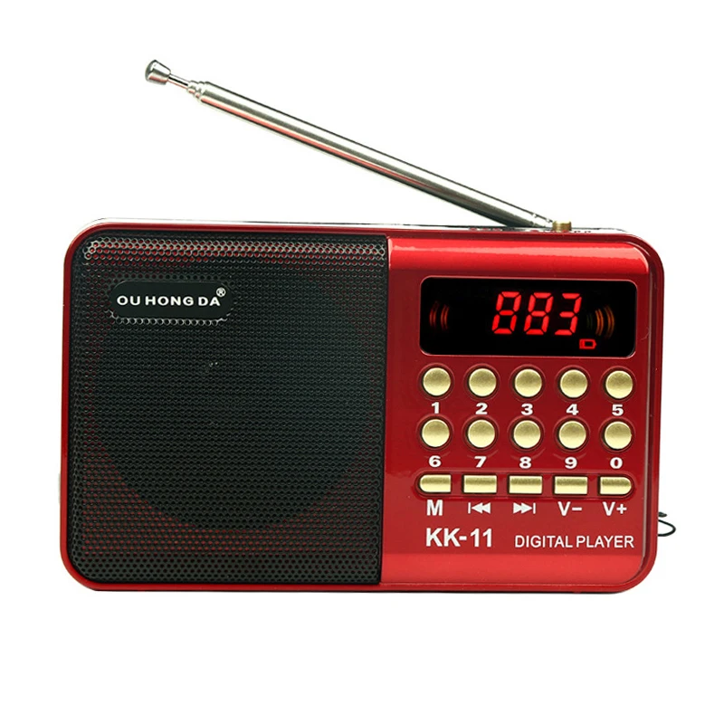 Портативный FM-радиоприемник K11 мини ручной перезаряжаемый цифровой FM-плеер для MP3