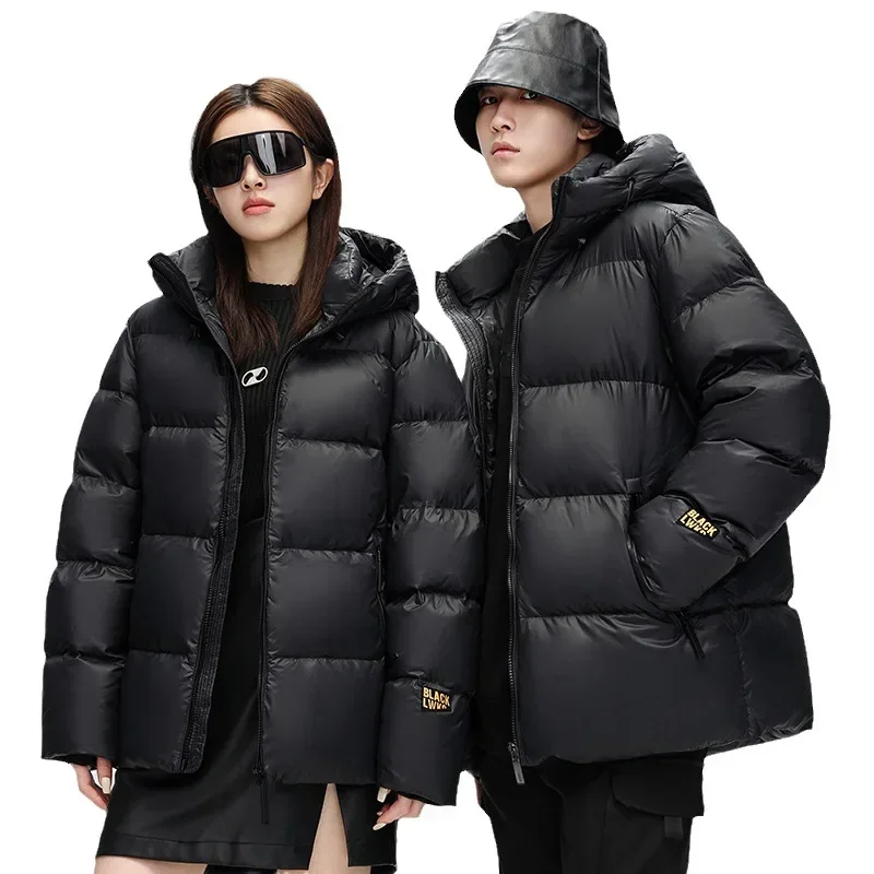 2023 Black gold and white eiderdown down jacket Winter new windproof, warm and thick short down jacket for men and women couples