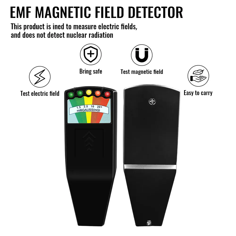 5-LED EMF 미터 자기장 탐지기 유령 사냥 초자연적 현상 탐지 장비 휴대용 전문가용 EMF 미터 테스터