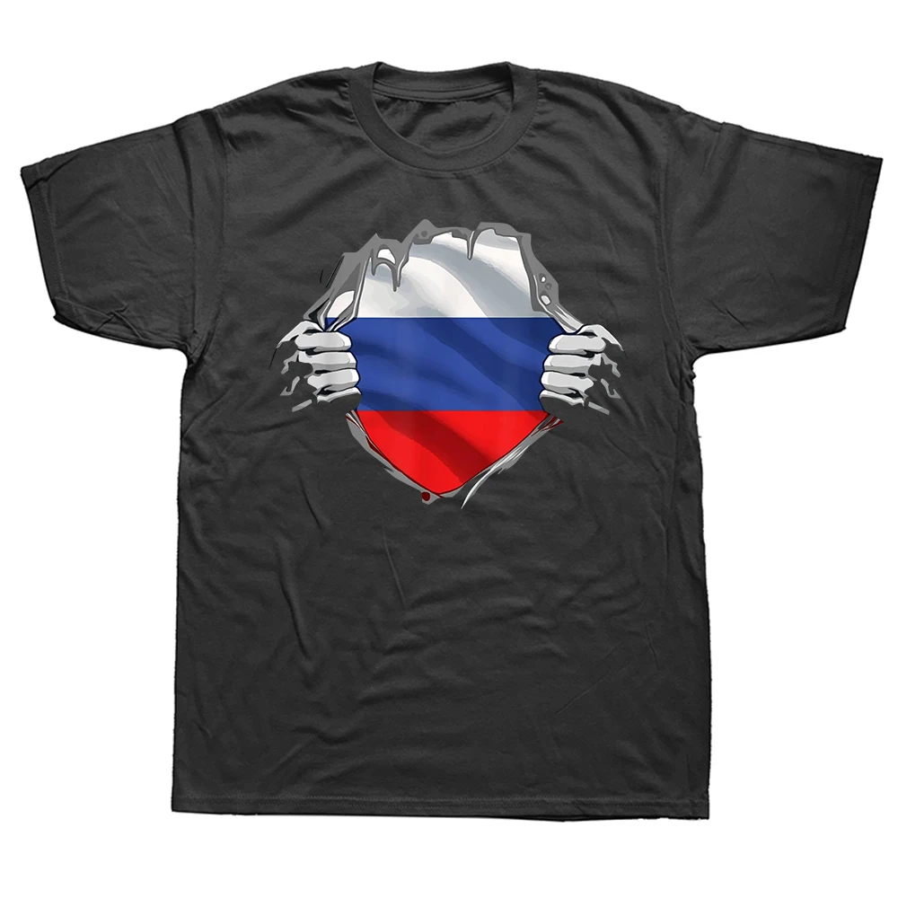 Russland-Mädchen Russische Frau Flagge Reines Baumwoll-Streetwear-T-Shirt Humor-T-Shirt Locker Sitzende Kleidung für Männer und Frauen Kurzarm