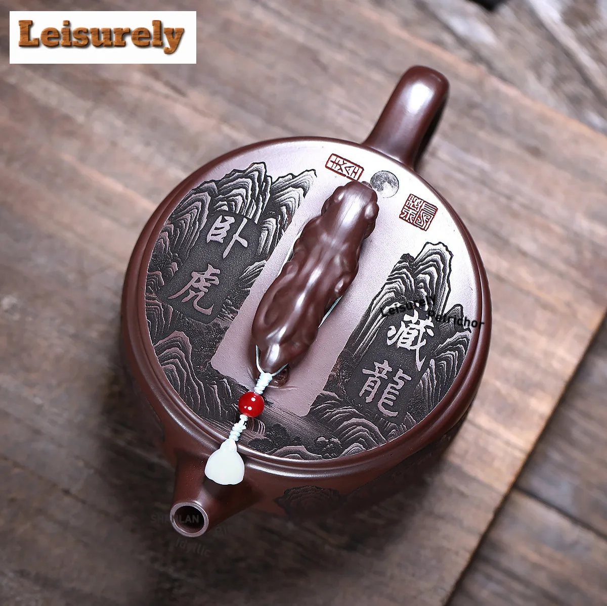 550ml Handmade Yixing Purple Clay Teapots Handmade Large Caliber Pot Raw Ore Stone Red Mud Kettle Zisha Tea Set Ornaments Gift